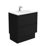 Fienza VAN75BBK Vanessa Amato 750 Satin Black Vanity On Kickboard - Vanity Units