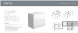 Fienza VAN75BW Vanessa Amato 750 Satin White Wall-Hung Vanity Gloss White - Vanity Units