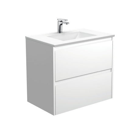 Fienza VAN75BW Vanessa Amato 750 Satin White Wall-Hung Vanity Gloss White - Vanity Units
