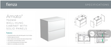 Fienza VAN75BWB Vanessa Amato 750 Satin White Wall-Hung Vanity Satin Black Panels - Vanity Units