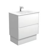 Fienza VAN75BWK Vanessa Amato 750 Satin White Vanity on Kickboard Gloss White - Vanity Units