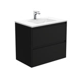 Fienza VAN75BXF Vanessa Amato 750 Satin Black Wall-Hung Vanity - Vanity Units