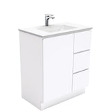 Fienza VAN75CR Vanessa Fingerpull Gloss White 750 Vanity on Kickboard Right Drawers - Vanity Units