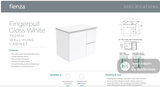 Fienza VAN75FL Vanessa Fingerpull Gloss White 750 Wall-Hung Vanity Left Drawers - Vanity Units