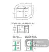 Fienza VAN75FL Vanessa Fingerpull Gloss White 750 Wall-Hung Vanity Left Drawers - Vanity Units