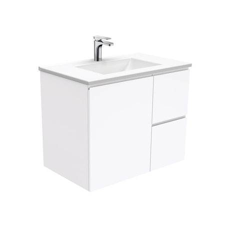 Fienza VAN75FR Vanessa Fingerpull Gloss White 750 Wall-Hung Vanity Right Drawers - Vanity Units