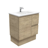 Fienza VAN75SKR Vanessa Fingerpull Scandi Oak 750 Vanity on Kickboard Right Drawers - Vanity Units