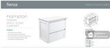 Fienza VAN75T Vanessa Hampton 750 Wall-Hung Vanity Satin White - Vanity Units