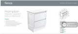 Fienza VAN75TK Vanessa Hampton 750 Vanity on Kickboard Satin White - Vanity Units