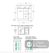 Fienza VAN75ZKR Vanessa Fingerpull Satin White 750 Vanity on Kickboard Right Drawers - Vanity Units