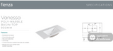 Fienza VAN90FL Vanessa Fingerpull Gloss White 900 Wall Hung Vanity Left Drawers - Vanity Units