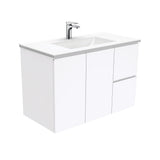 Fienza VAN90FR Vanessa Fingerpull Gloss White 900 Wall Hung Vanity Right Drawers - Vanity Units