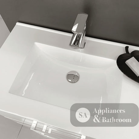 Fienza VAN90ZKR Vanessa Fingerpull Satin White 900 Vanity on Kickboard Right Drawers - Vanity Units