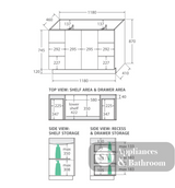 Fienza Dolce Tcl120C 1200Mm Fingerpull Vanity On Kickboard White - Special Order Units