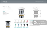 Fienza WAS59 Pop-Up 32mm Non-Overflow Basin Waste Chrome Ceramic Cap - Basin Pop up Waste