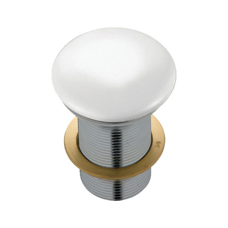 Fienza WAS81 Gloss White Pop Up Waste Ceramic Dome 32mm No Overflow - Basin Pop up Waste