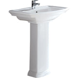 Fienza Washington Pedestal Basin 1 Taphole - Gloss White - Freestanding Basins