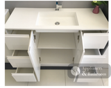 Fingerpull Gloss White 1200 Cabinet on Kickboard - Vanity Units Freestanding