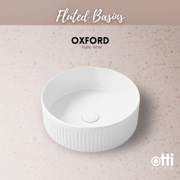 Otti OT4000MW Marlo Round 400x400x125 Fluted Above Counter Basin