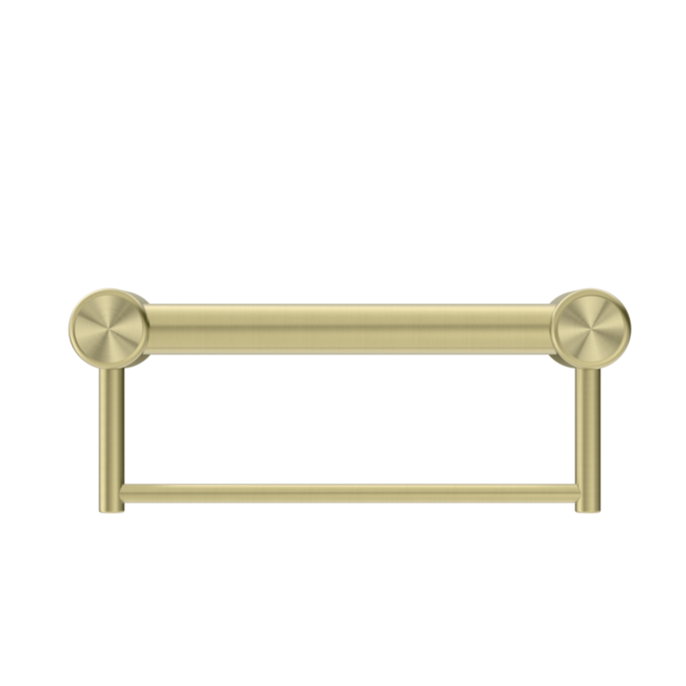 Nero Mecca Care 32mm Grab Rail With Towel Holder 300mm Brushed Gold NRCR3212BBG