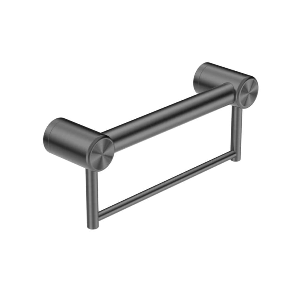 Nero Mecca Care 32mm Grab Rail With Towel Holder 300mm Gun Metal NRCR3212BGM