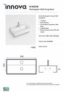 Innova B5431W Compact Wall Hung Basin - Special Order Basins