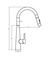 Seima 193167 Jorji Pull Out Spray Sink Mixer, Lead Free, Brushed Gold