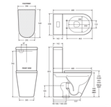Fienza K021GEA Geberit Kaya Tornado Back to Wall Toilet Suite, Slim Seat, S Trap, 90-160, Gloss White