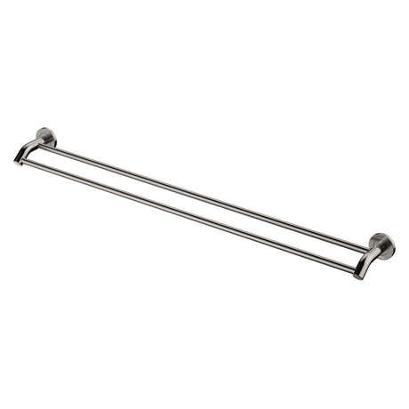 Kaya 900Mm Double Towel Rail Brushed Nickel 82808Bn Bathroom Accessories