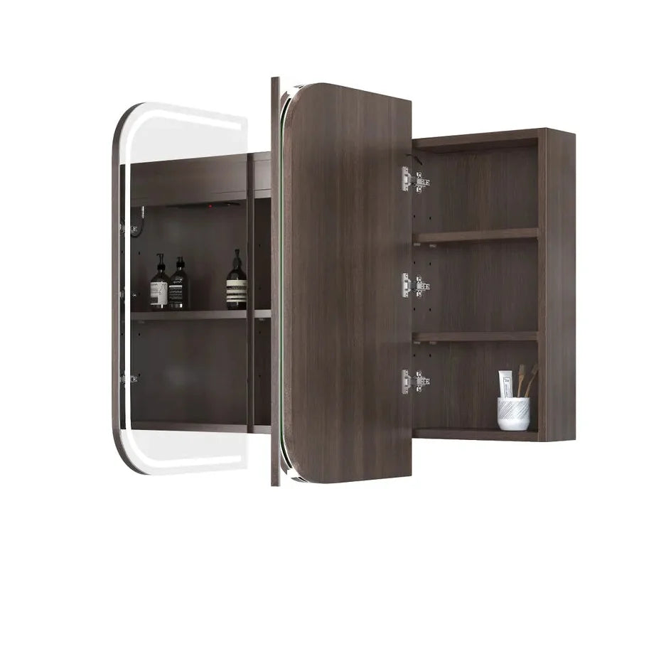 Otti LED-SSQ1275SW-VP LED Newport 1200mm Sable Walnut Shaving Cabinet