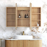 Otti LED-SSQ1275WL-VP LED Newport 1200mm Woodland Oak Shaving Cabinet