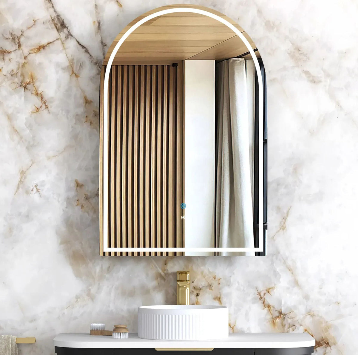 Otti LED-ARSV9060B-VP LED Archie 900mm Black Oak Shaving Cabinet