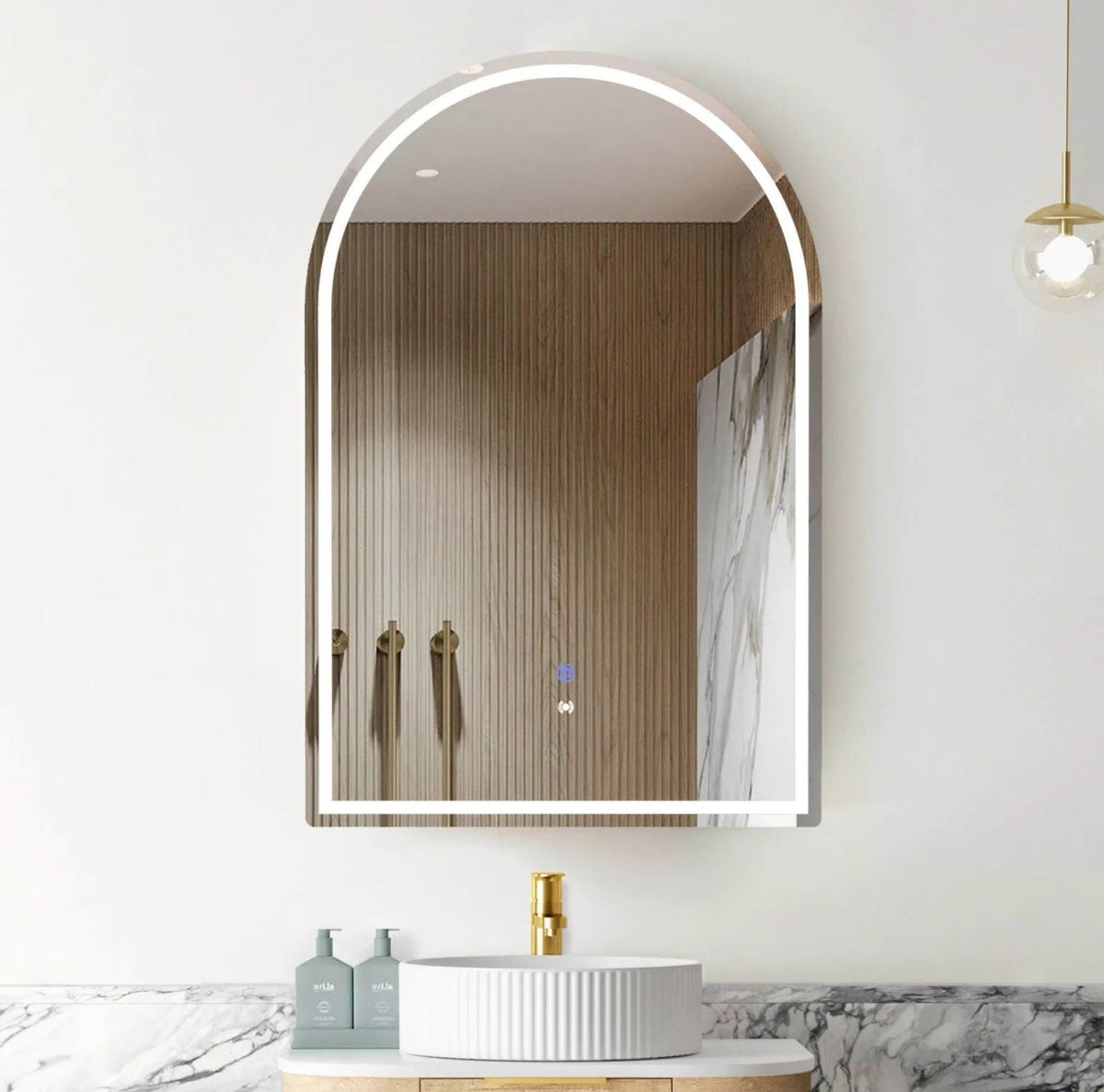 Otti LED-ARSV9060N-VP LED 900mm Natural Oak Archie Shaving Cabinet