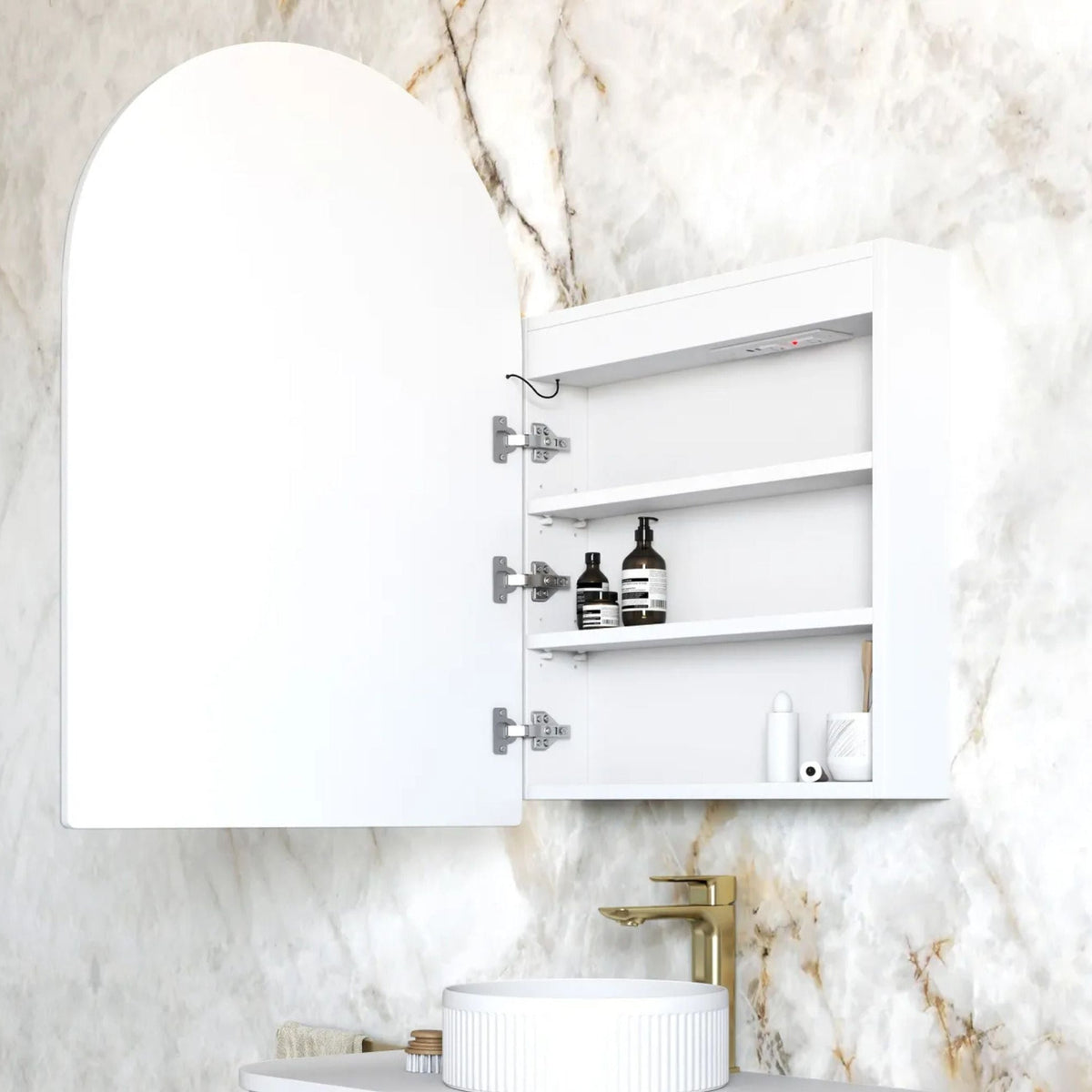 Otti LED-ARSV9060-VP LED Archie 900mm Matte White Shaving Cabinet
