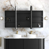 Otti LED-SSQ1575B-VP LED Newport 1500x750mm Black Oak Shaving Cabinet