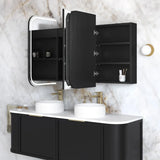 Otti LED-SSQ1575B-VP LED Newport 1500x750mm Black Oak Shaving Cabinet