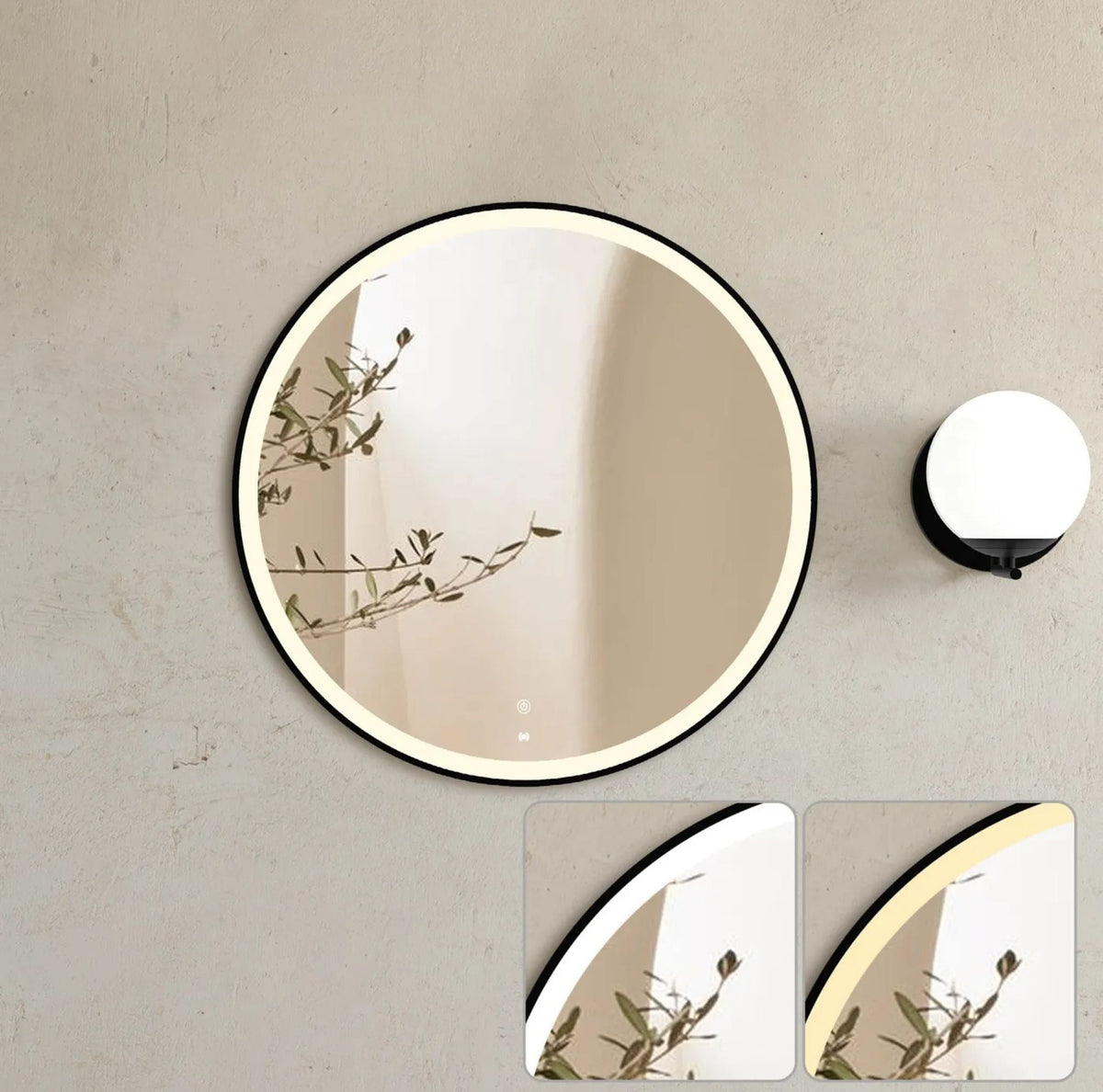 Otti LED-R800 LED Bondi 800mm Round Tuffi Mirror
