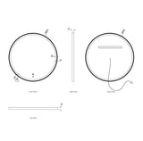 Otti LED-R800 LED Bondi 800mm Round Tuffi Mirror