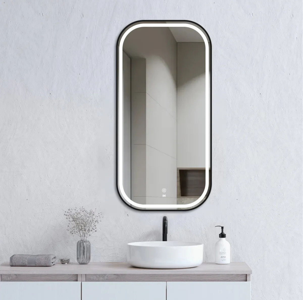 Otti LED-SQ9045N LED Newport 900x450mm Soft Square Tuffi Mirror