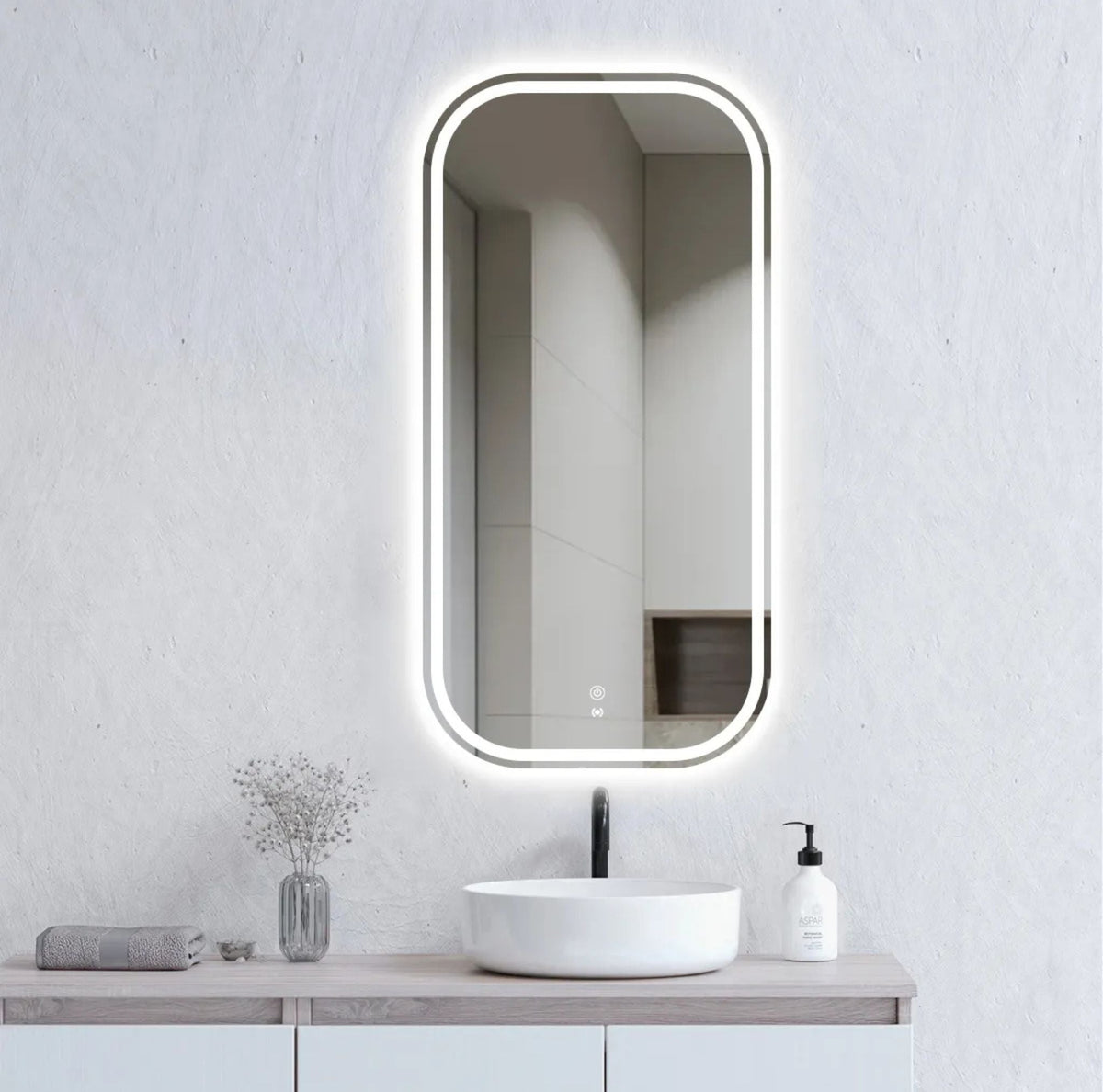Otti LED-SQ9045N LED Newport 900x450mm Soft Square Tuffi Mirror