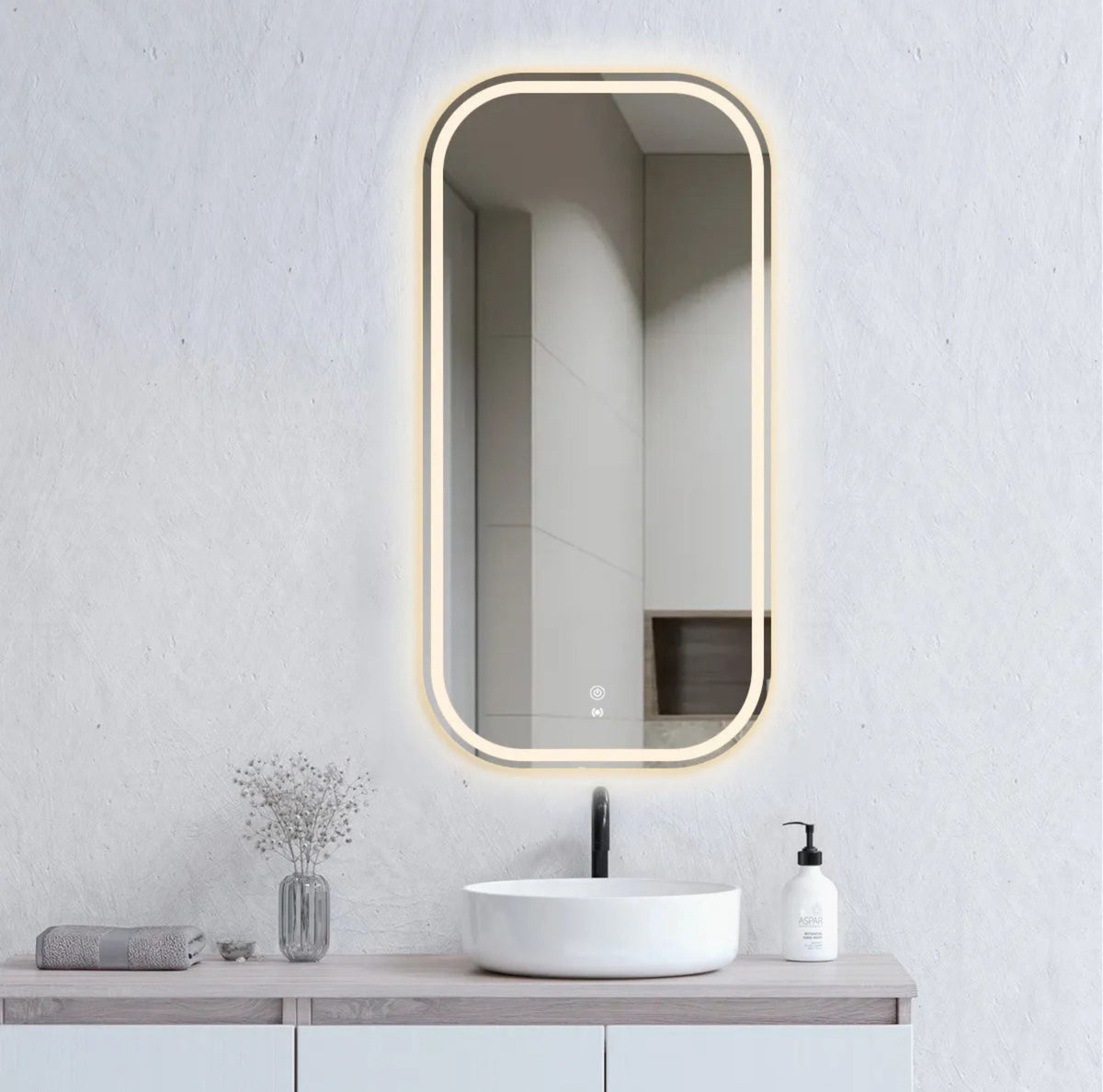 Otti LED-SQ9045N LED Newport 900x450mm Soft Square Tuffi Mirror