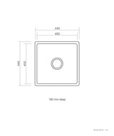 Seima 191920 Leto Sink 400 Single Bowl, Abovemount/Undermount, with Overflow, Stainless Steel,  440x440mm
