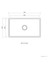 Seima 191876 Leto 700 Single Bowl Sink, Stainless Steel