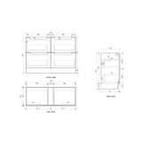 Aulic 1200mm Lovina Floorstanding Vanity with Solid Surface Top Cato Top CA56-1200-CT28 Vanity Units
