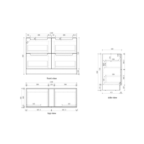 Aulic 1200mm Lovina Floorstanding Vanity with Solid Surface Top Cato Top CA56-1200-CT28 Vanity Units