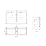 Aulic 1500mm Lovina Floorstanding Vanity with Solid Surface Top Cato Top Single Basin CA56-1500S-CT28 Vanity Units