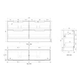 Aulic 1800mm Lovina Floorstanding Vanity with Solid Surface Top Pure Top CA56-1800D-ST56FT Vanity Units