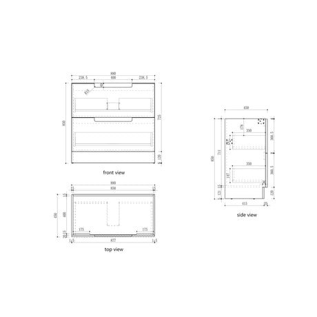 Aulic 900mm Lovina Floorstanding Vanity with Solid Surface Top Cato Top CA56-900-CT28 Vanity Units