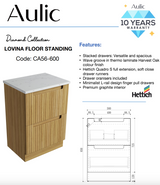 Aulic 600mm Lovina Floorstanding Vanity with Solid Surface Top Snow Top CA56-600-CT28 Vanity Units