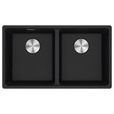 Franke Maris Granite Double Bowl 350-350mm Flushmount Onyx, MRG 220/35-35B ON